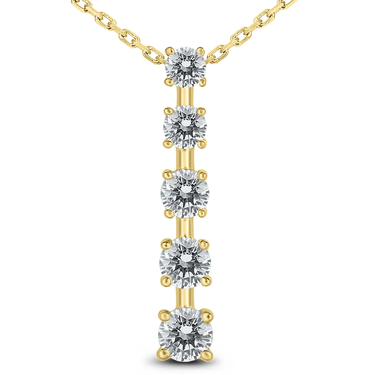 1 1/2 Carat TW Diamond Journey Pendant in 14K Yellow Gold