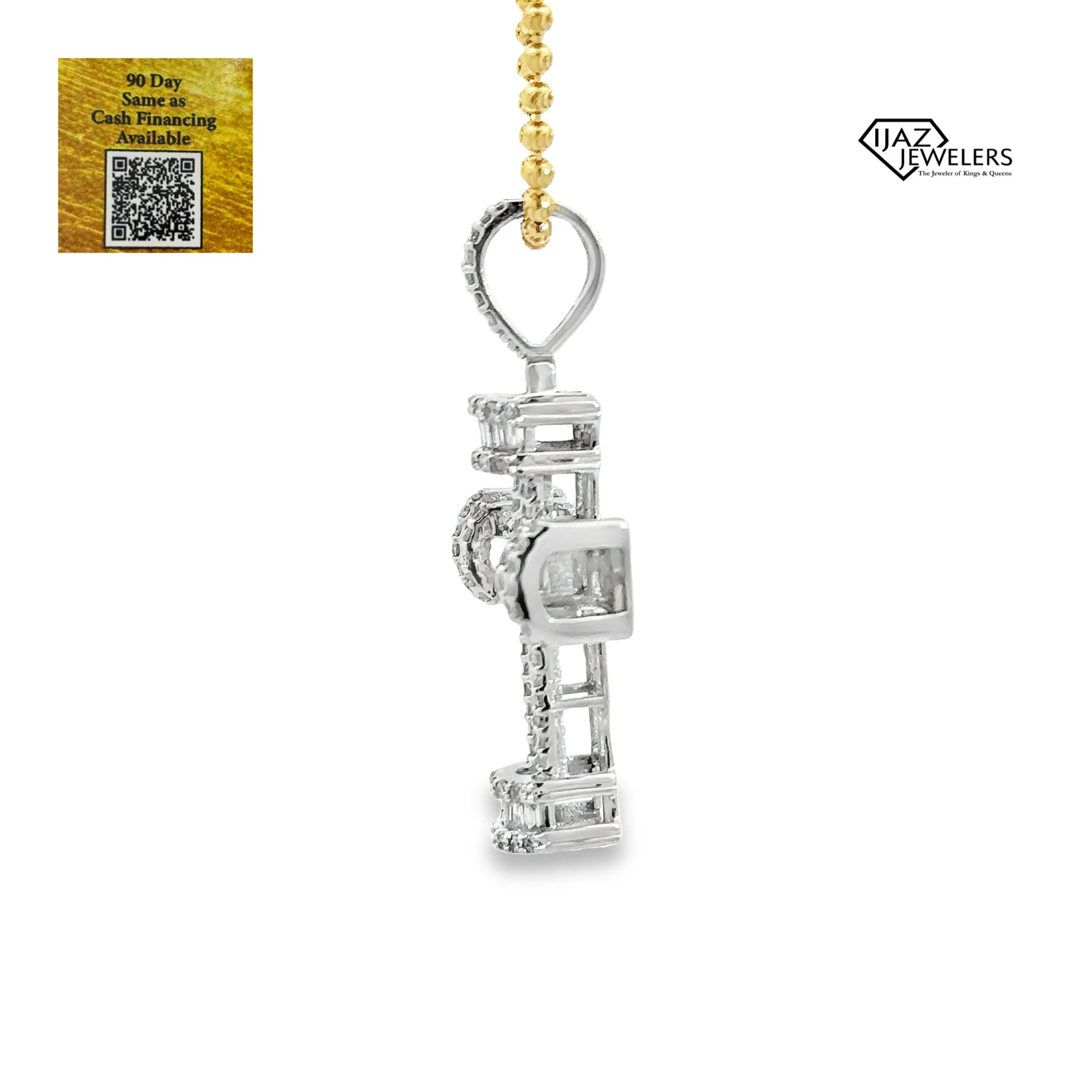 10K White Gold1.75 CTW Diamond Cross Charm