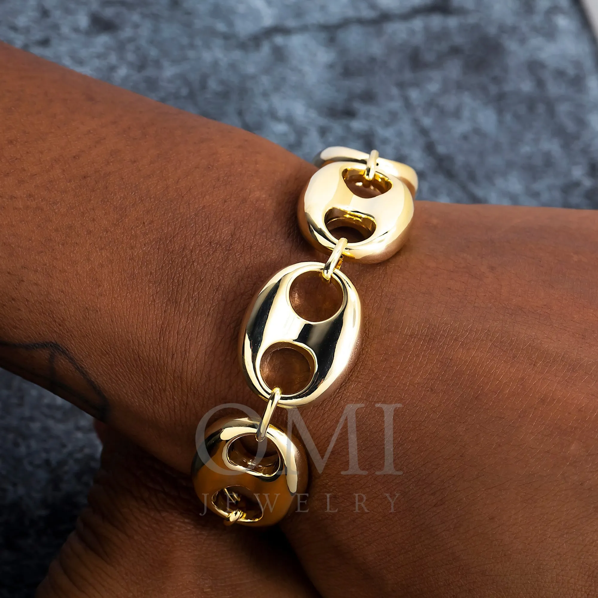 14K GOLD PUFF CHAIN BRACELET