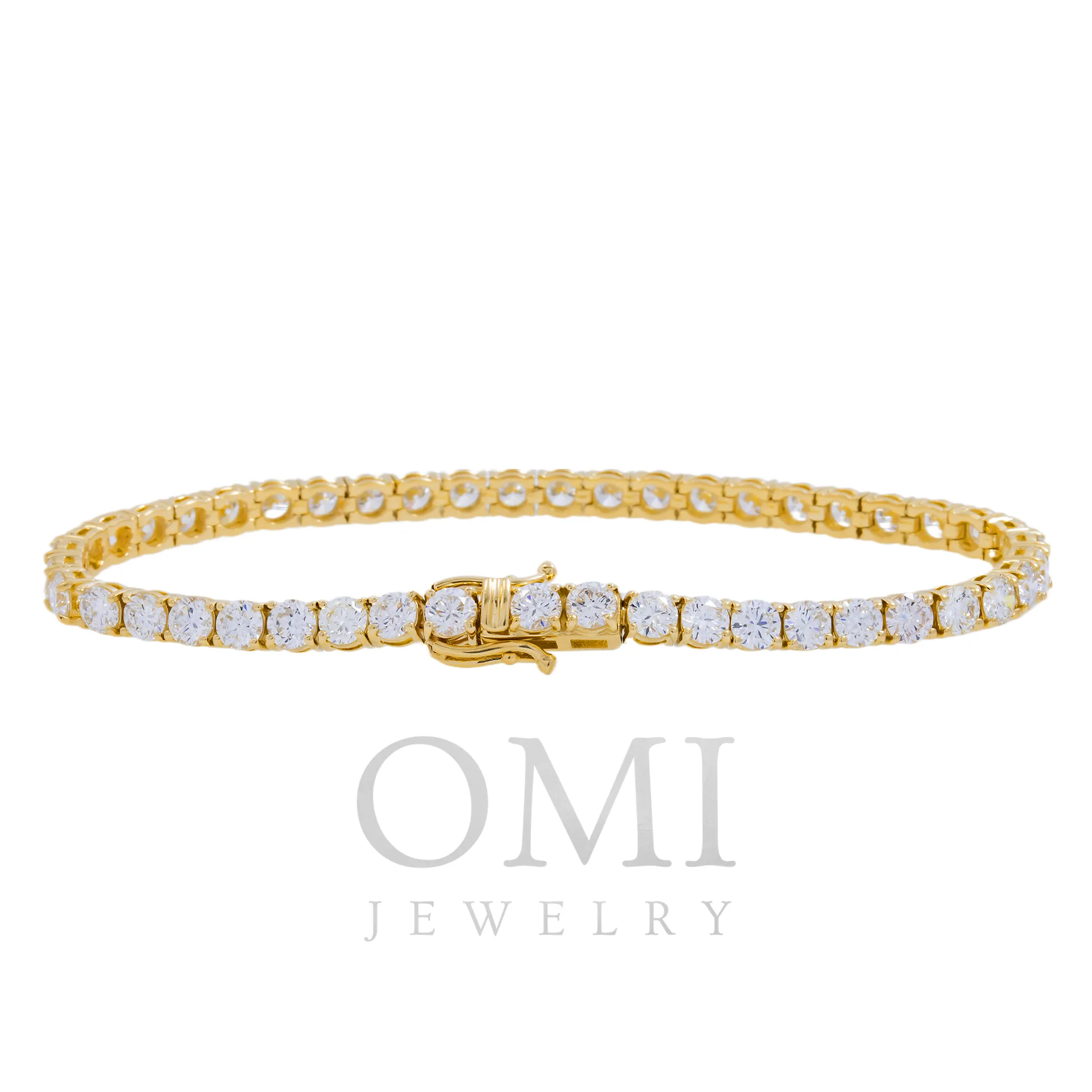 14K GOLD ROUND DIAMONDS TENNIS BRACELET 10.52 CT