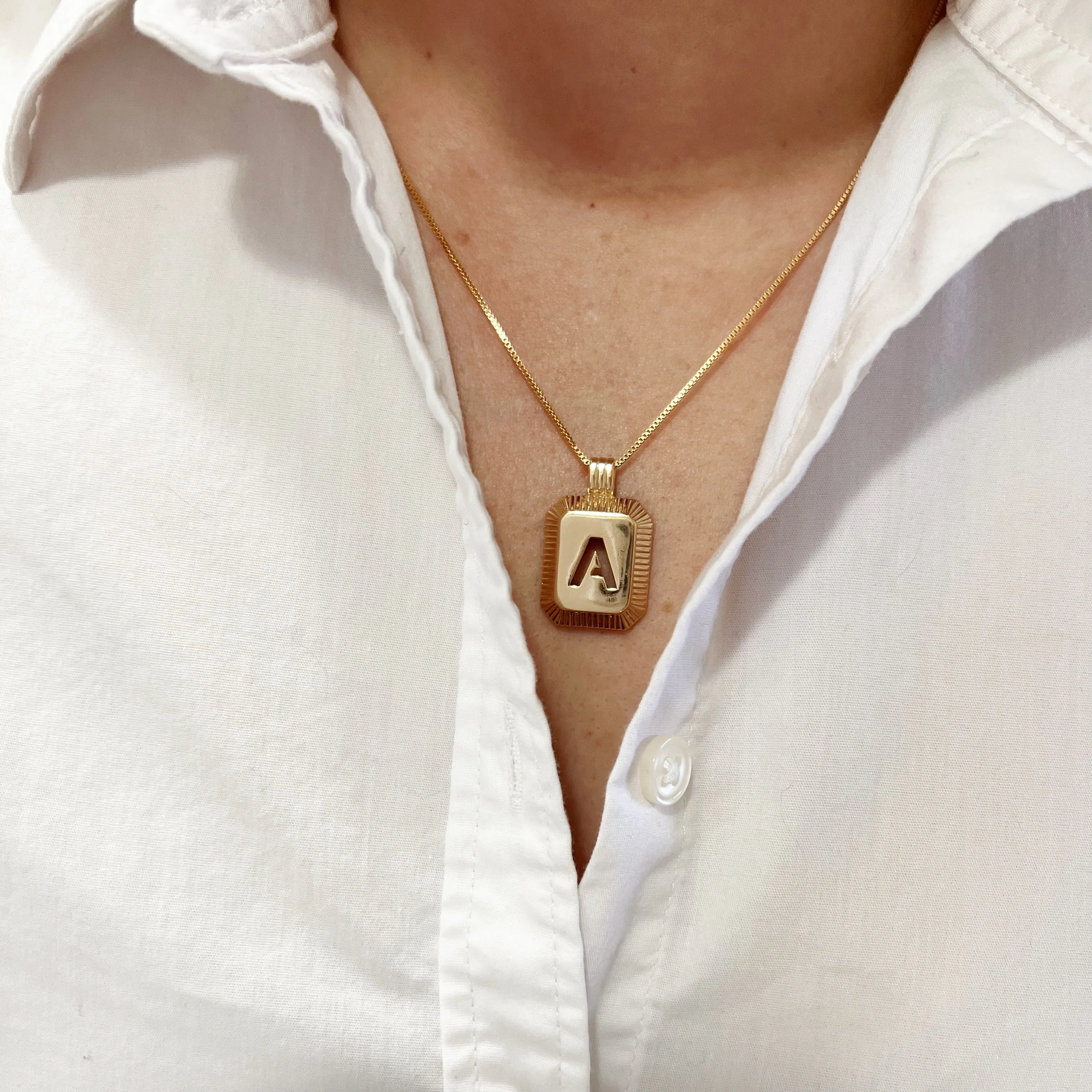 18k Gold Filled Initial Dainty Pendant Letter A