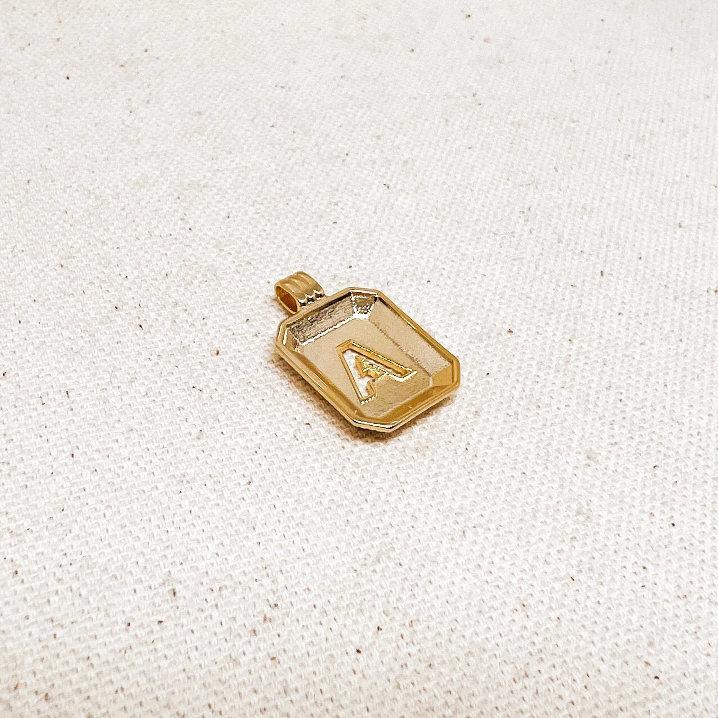 18k Gold Filled Initial Dainty Pendant Letter A