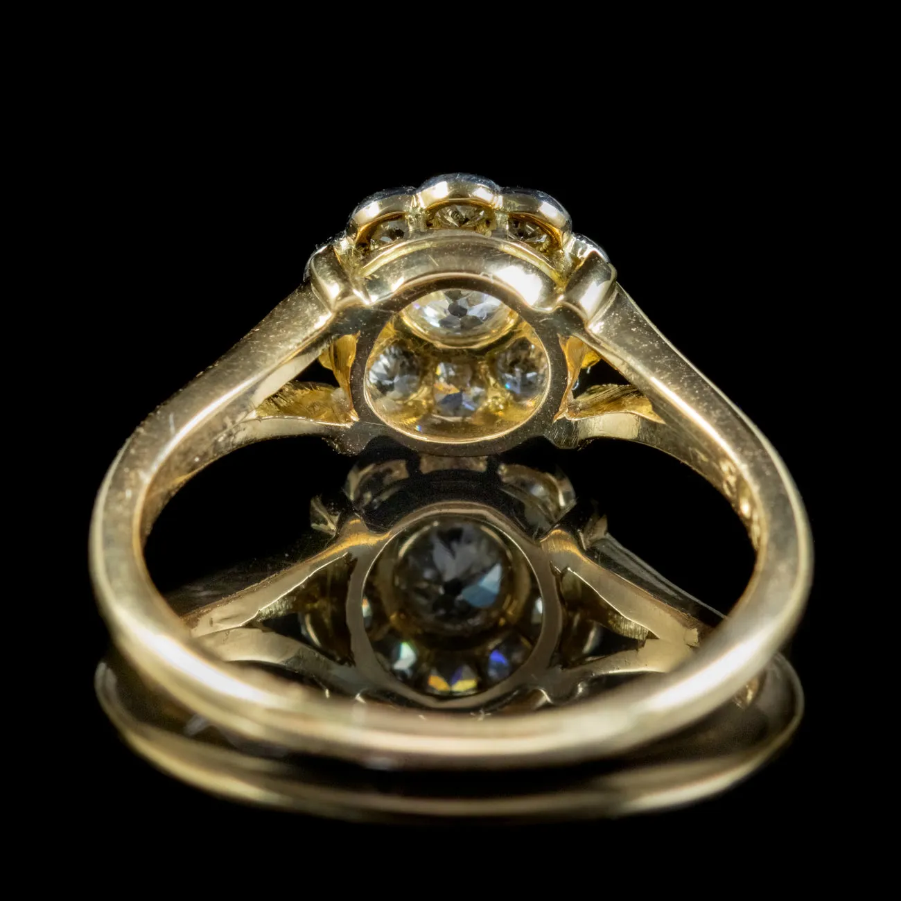 Antique Edwardian Diamond Daisy Cluster Ring 1ct Diamond Circa 1905