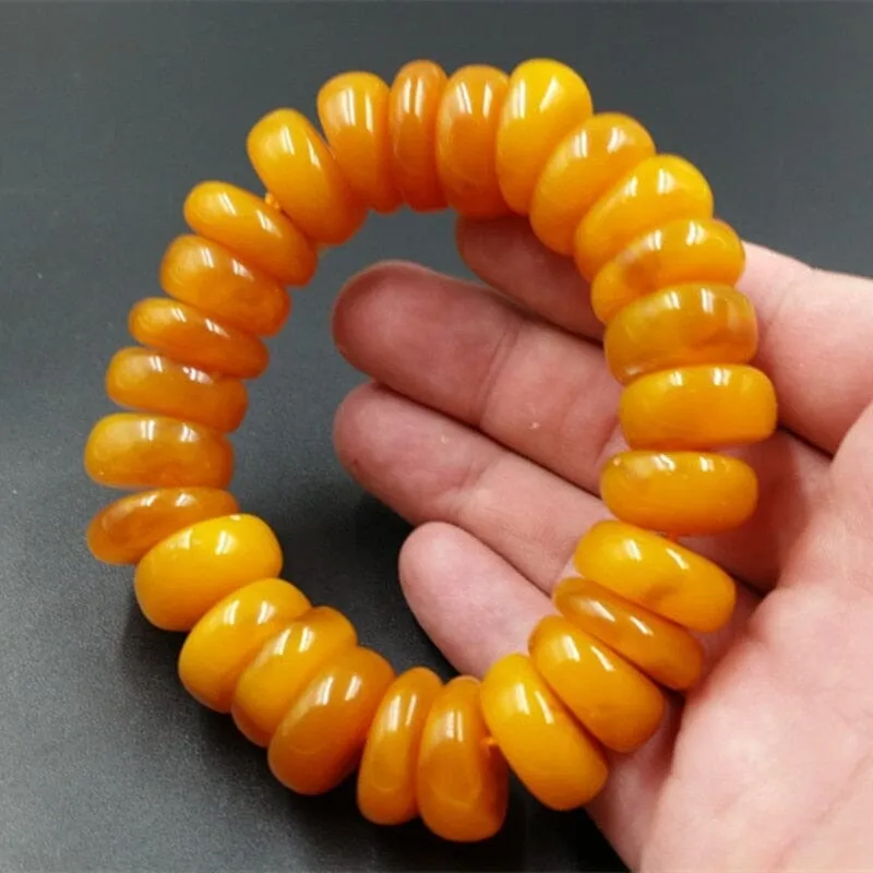 Big Amber Beaded Bracelet