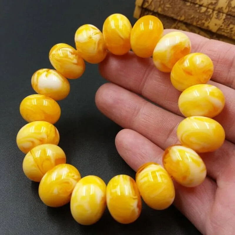 Big Amber Beaded Bracelet