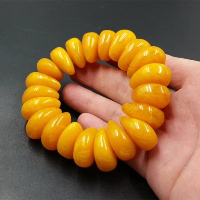 Big Amber Beaded Bracelet