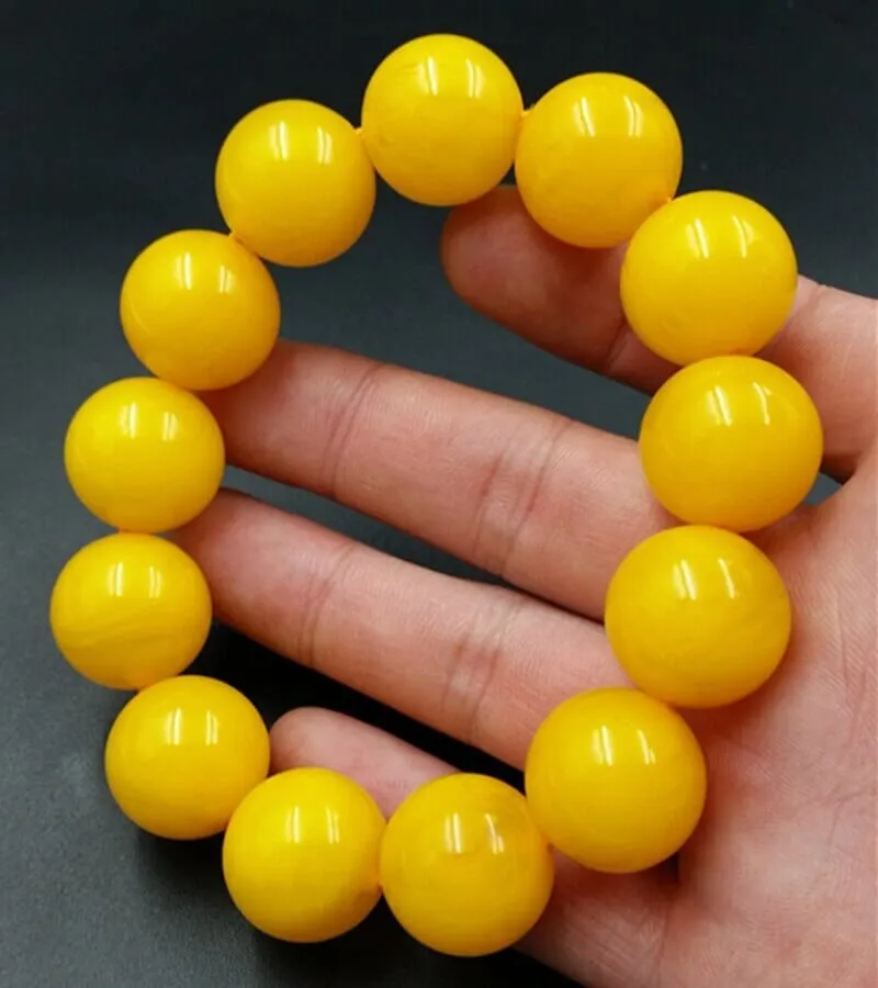 Big Amber Beaded Bracelet
