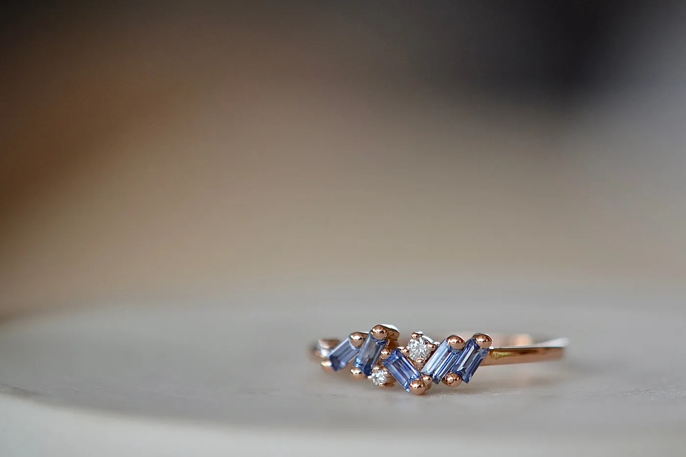 Blue Sapphire Mini Cluster Ring
