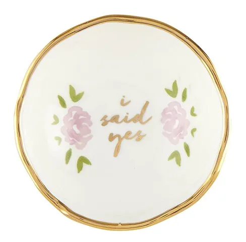 Bridal Gold Edge Jewelry Dish