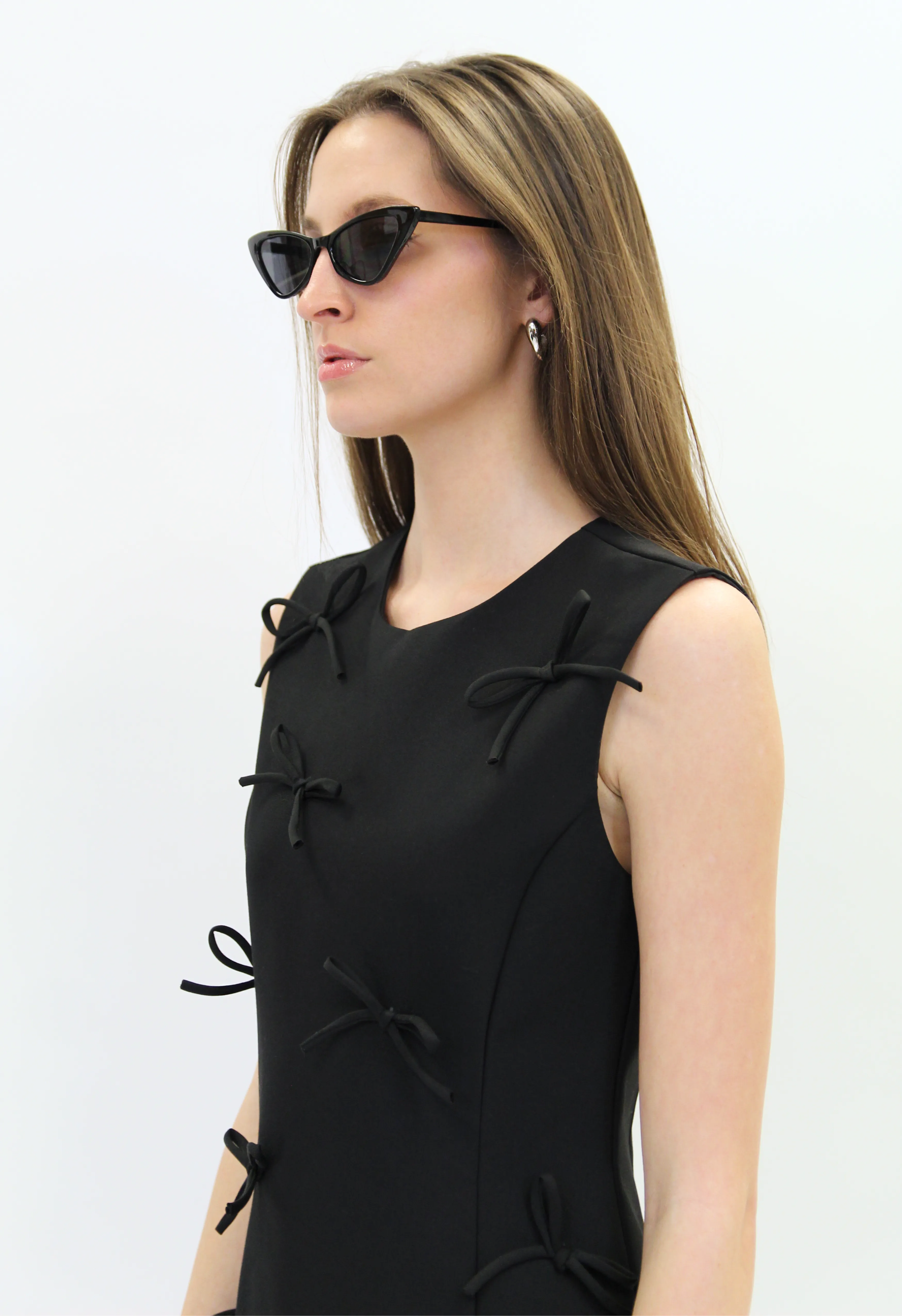 Charlotte Bow Dress in Black