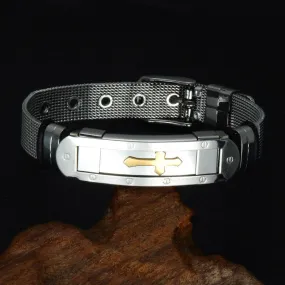 Cross Curved Band Bracelet