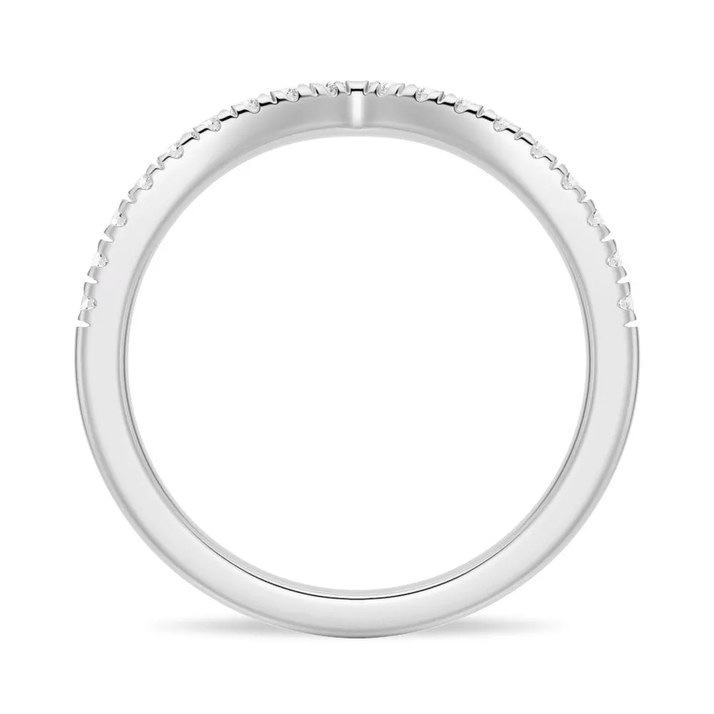 Curved V Moissanite Wedding Band