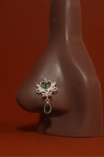 Dangling Gem Moon Heart Wings Nose Stud Piercing Jewelry