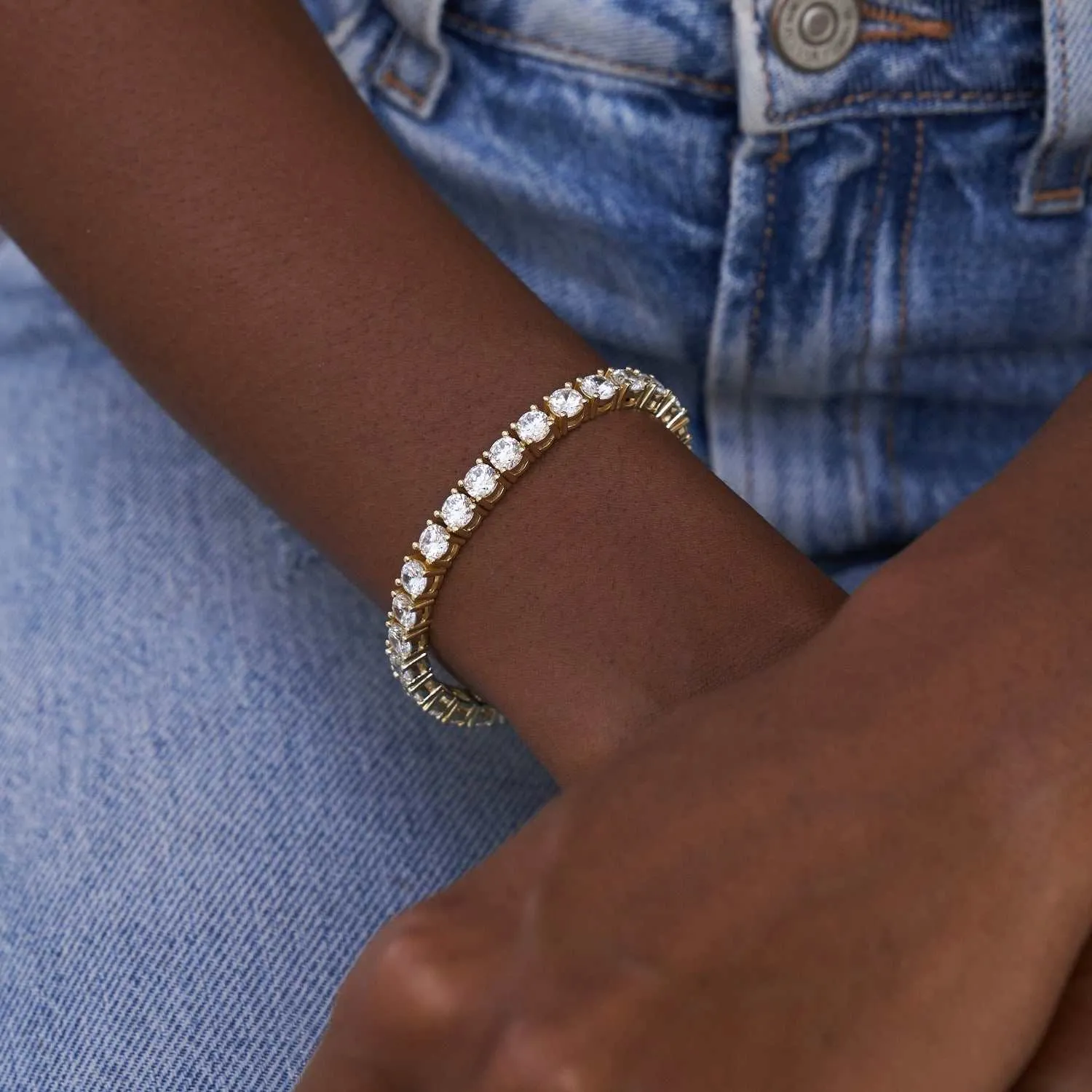 Diamond Tennis Bracelet in Yellow Gold- 5mm