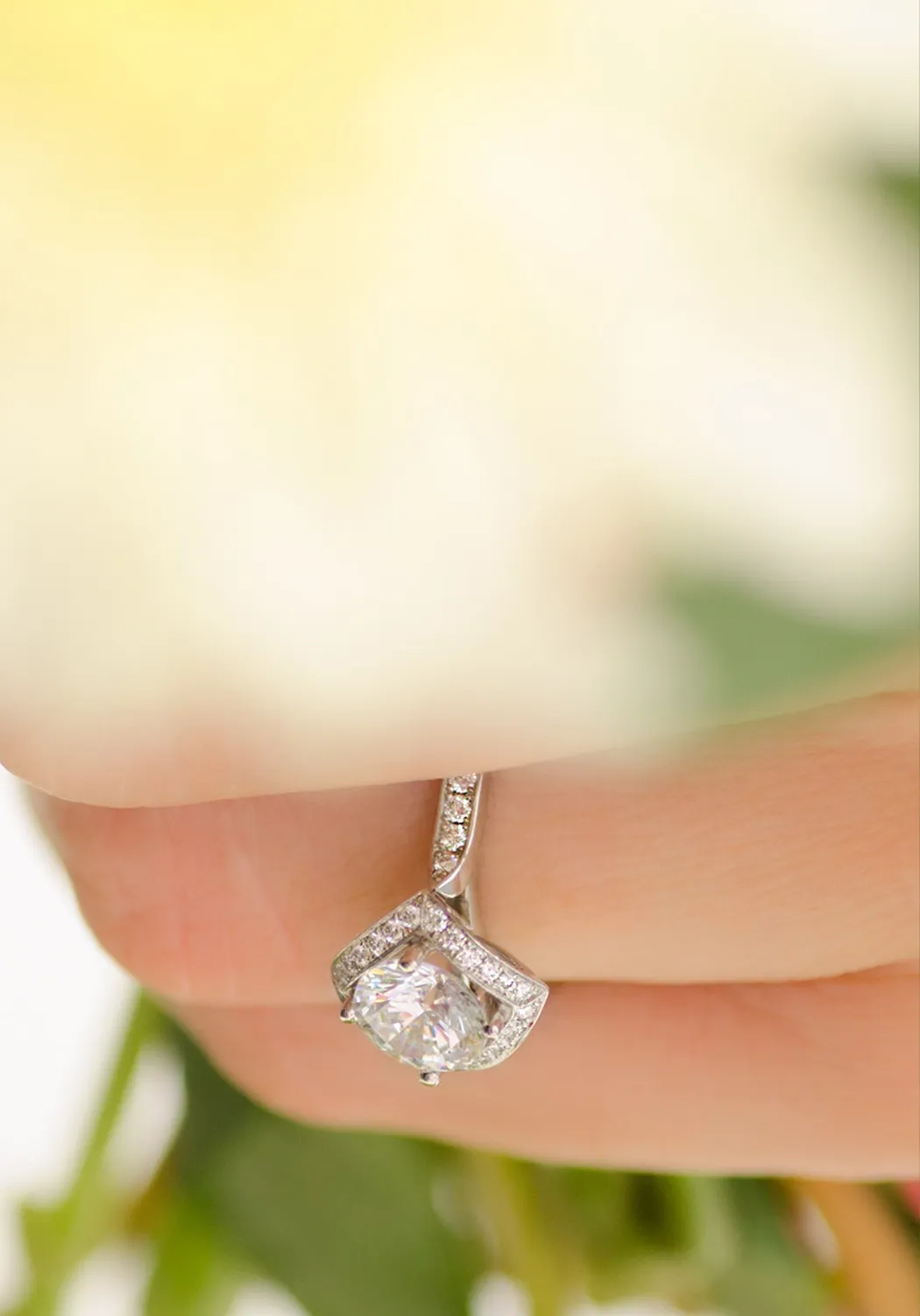 Furrer Jacot Lucienne Platinum Semi-Mount Diamond Ring