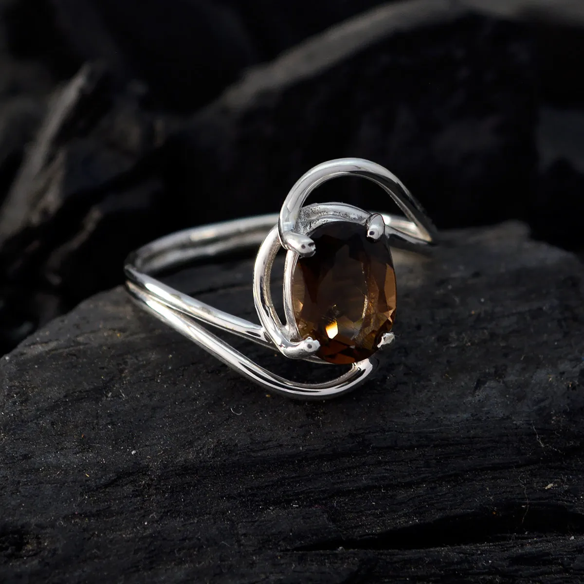 Goods Gem Smoky Quartz 925 Sterling Silver Ring Jewelry Making Tools