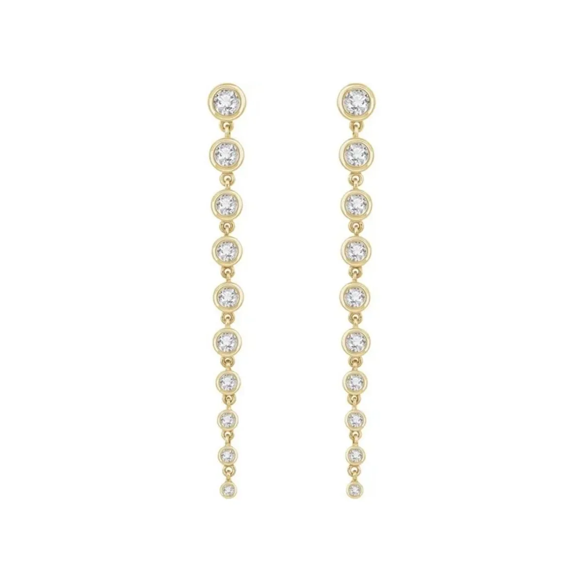 Graduated Diamond Dangle Earrings