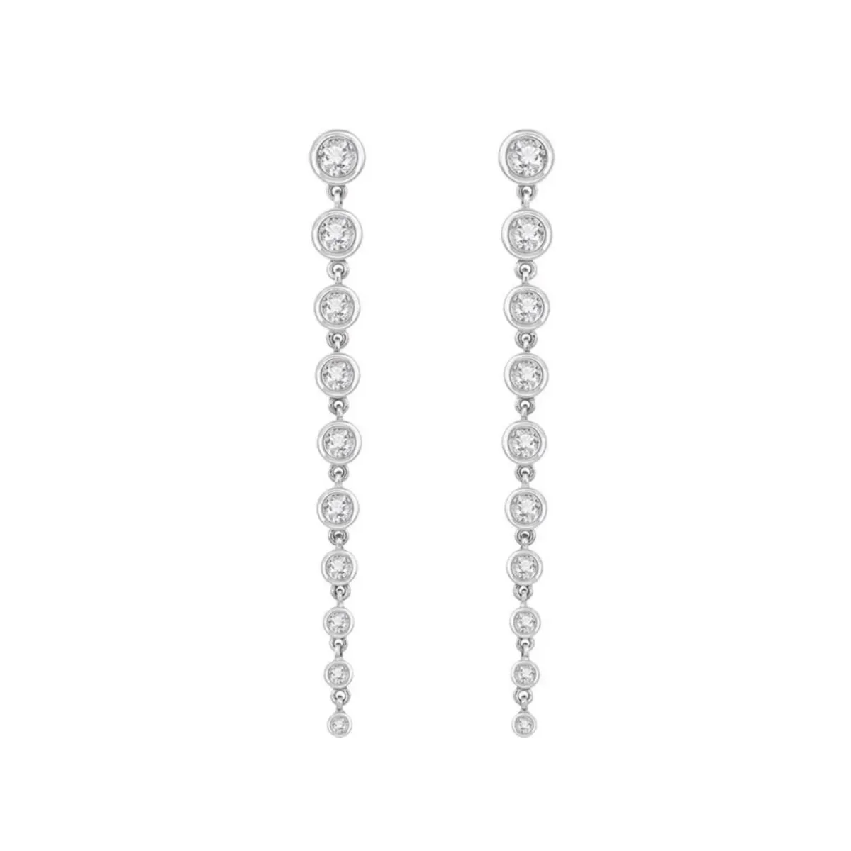 Graduated Diamond Dangle Earrings