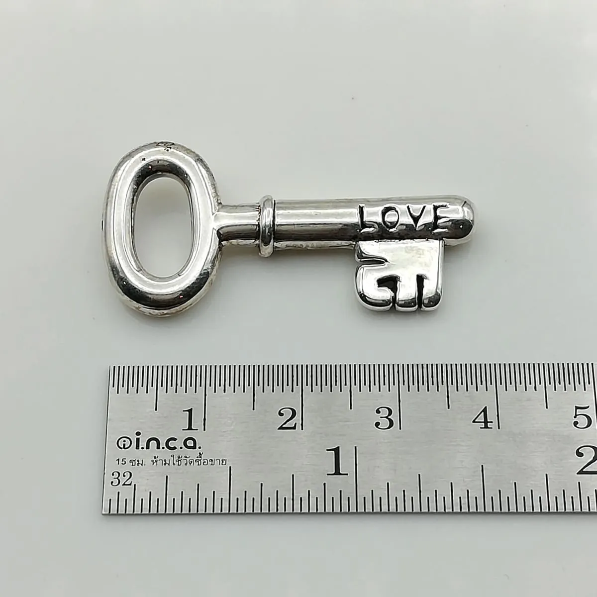 Key to your heart pendant - Silver key pendant - Charm for lovers - Silver charm necklace - PD46