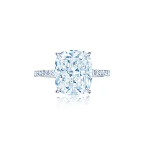 Kwiat Cushion™ Diamond Engagement Ring with a Thin Pavé Diamond Band