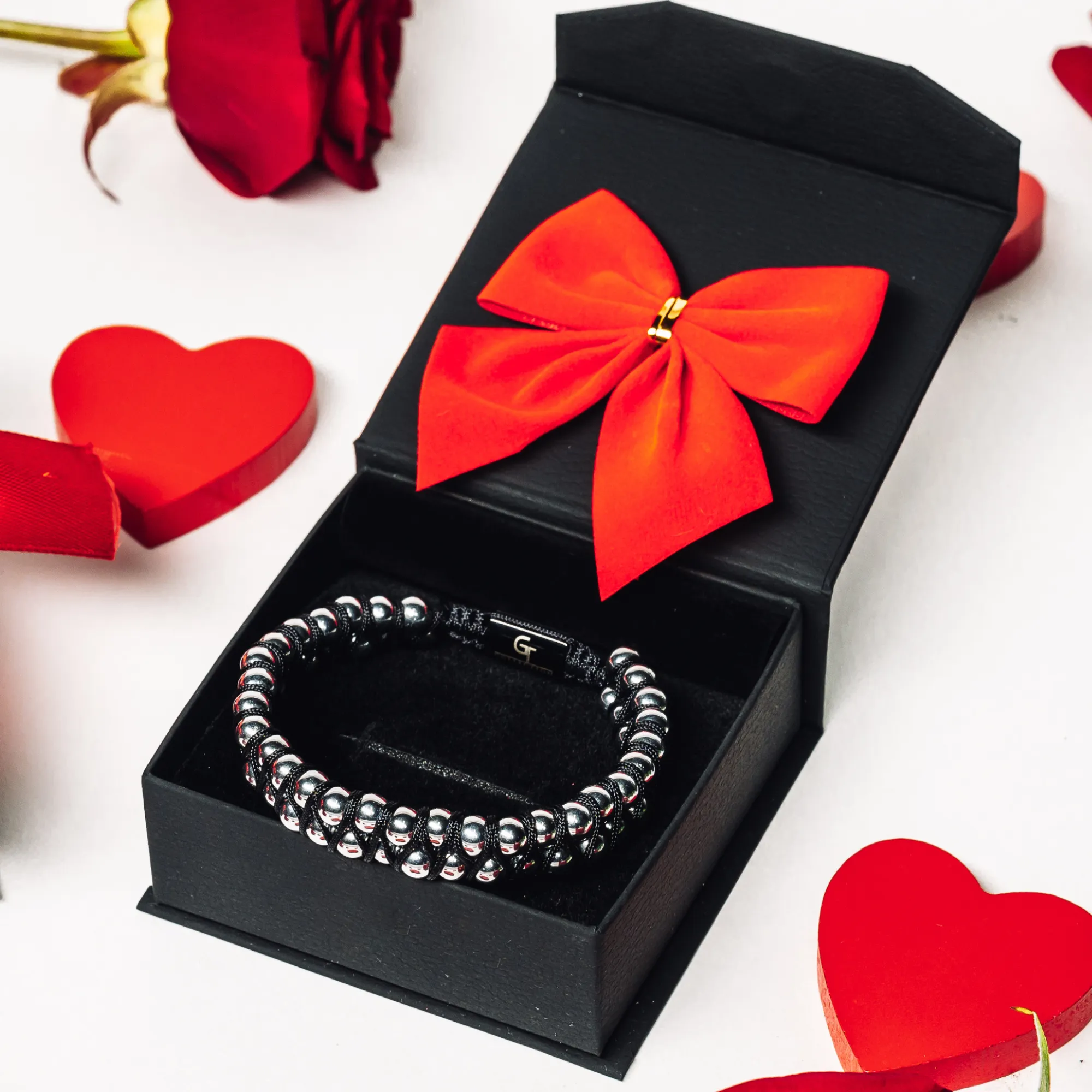 Men's HEMATITE Double Bead Bracelet - One Size Fits All