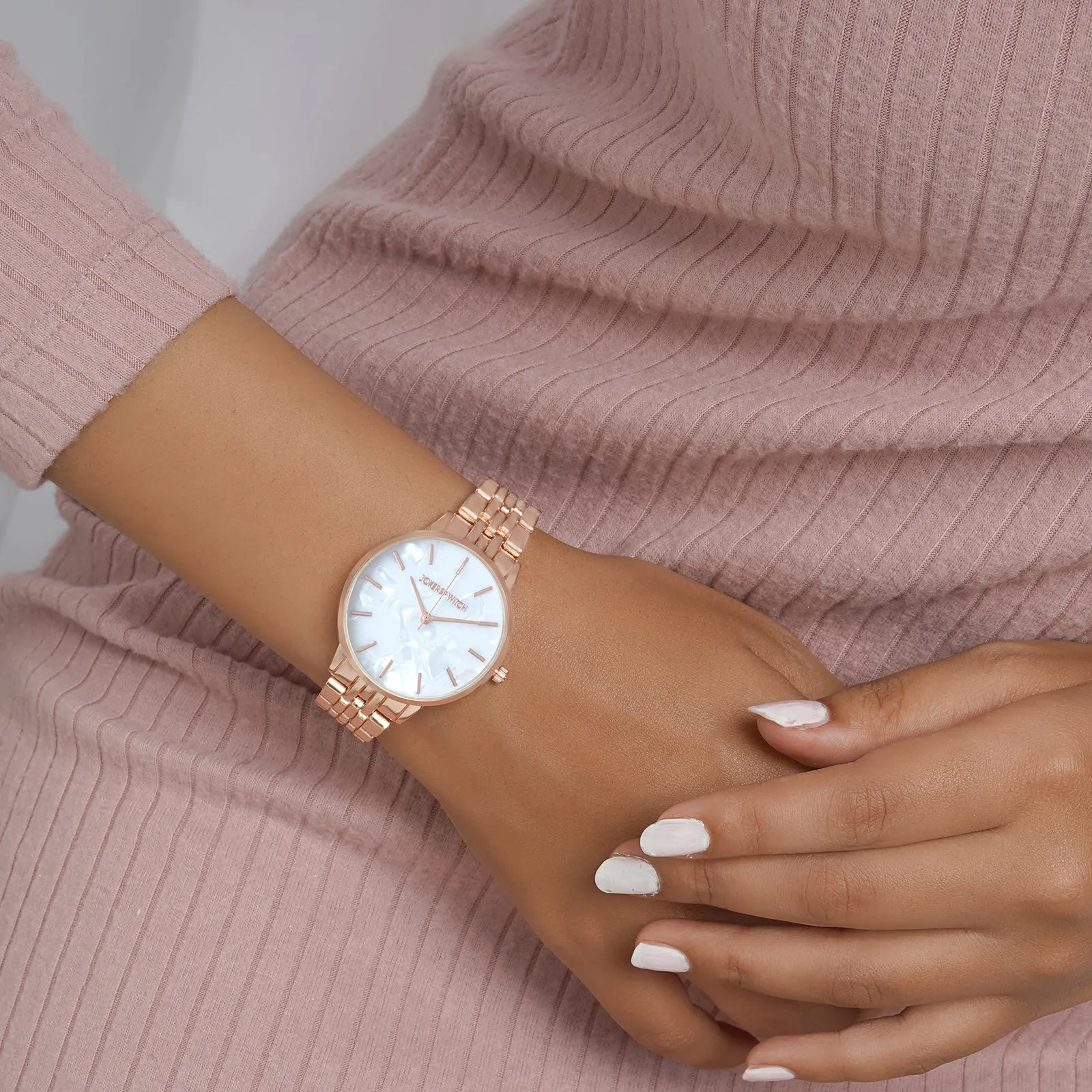 Mini Nebula White Dial Rose Gold Watch