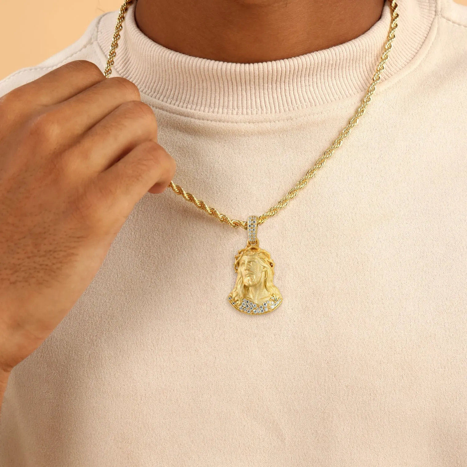 Moissanite Crucifix Pendant