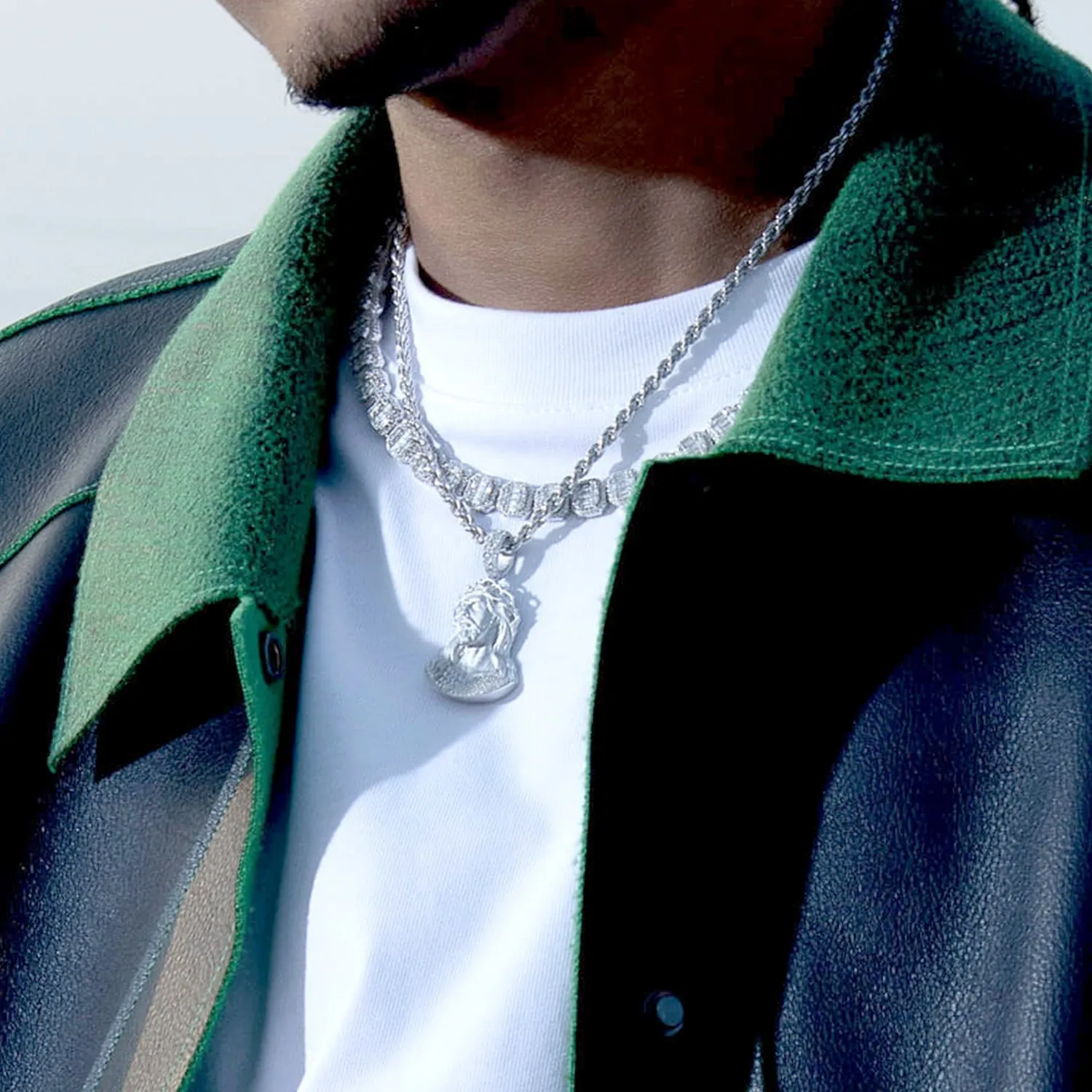 Moissanite Crucifix Pendant