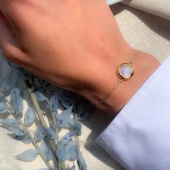 Naomi Heart Bracelet, Gold Plated Setting