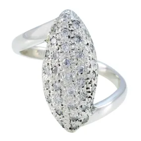 Nice Gemstones Cubic Zirconia Solid Silver Ring Anniversary Day