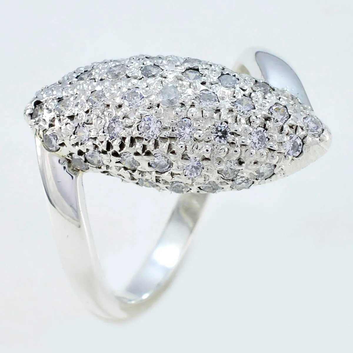 Nice Gemstones Cubic Zirconia Solid Silver Ring Anniversary Day