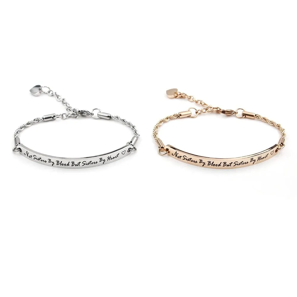 Not Sisters By Blood But Sisters By Heart Bracelet