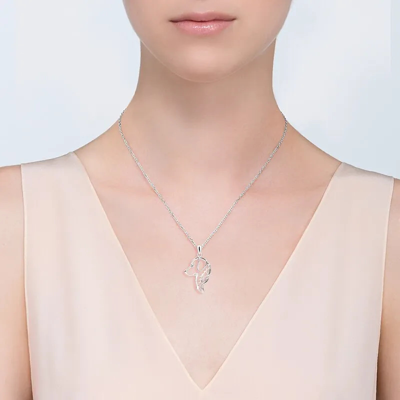 Pet Dog 925 Sterling Silver Fashion Pendant Necklace