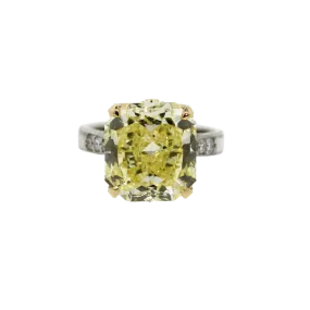 Princess Cut Yellow Diamond Engagement Ring