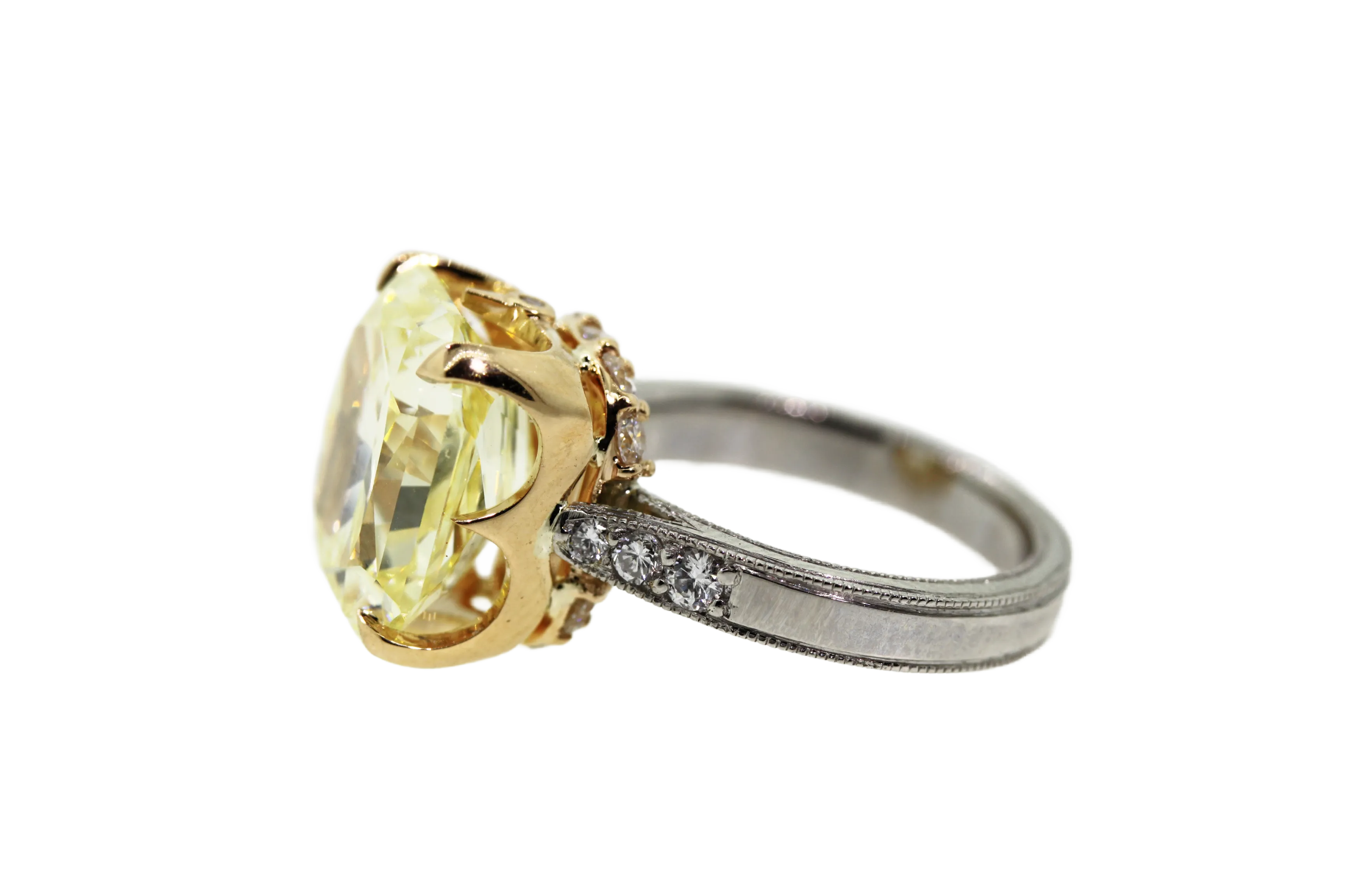 Princess Cut Yellow Diamond Engagement Ring