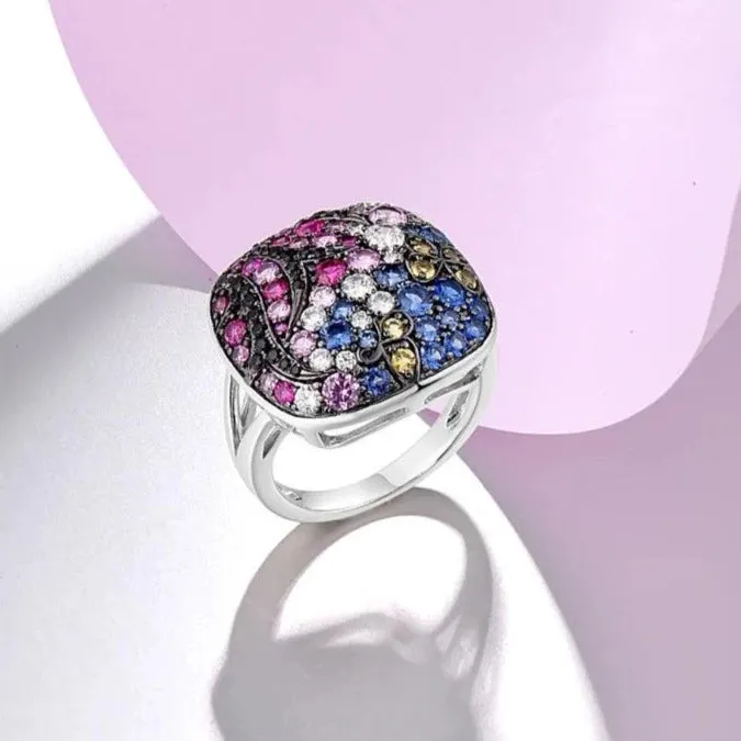 Pure 925 Sterling Silver Classical Square Finger Ring Charm Jewelry (FV1259)