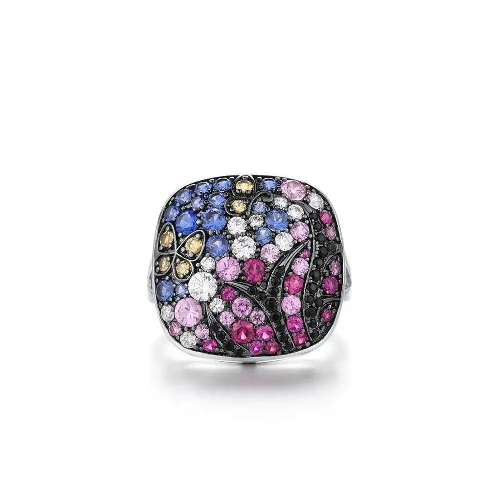 Pure 925 Sterling Silver Classical Square Finger Ring Charm Jewelry (FV1259)