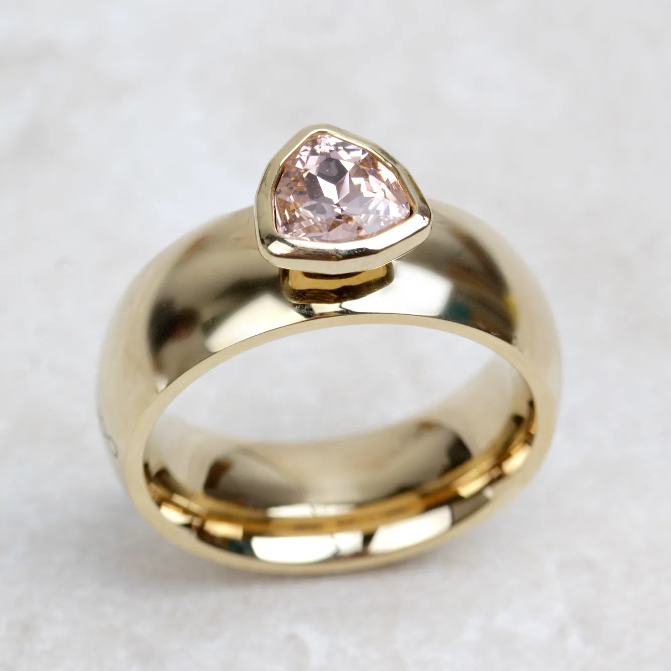 Qudo Interchangeable Gold Wide Basic Ring