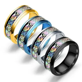 Rainbow Celtic Dragon Rings