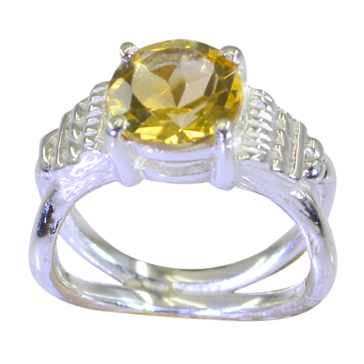 Riyo Enticing Gemstone Citrine 925 Sterling Silver Rings Sister Gift