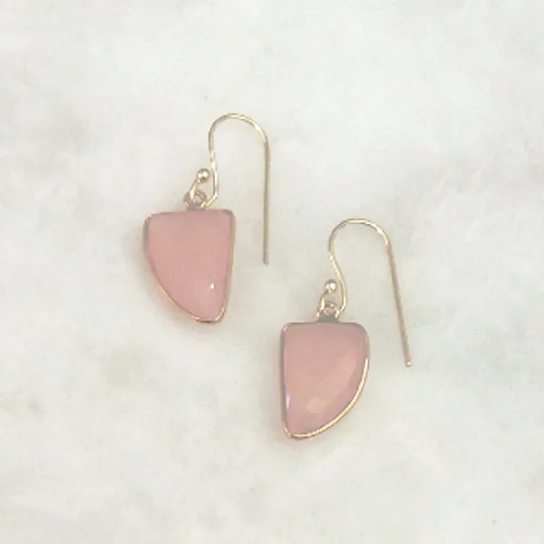 Rose Quartz Single Drop Hook Earrings