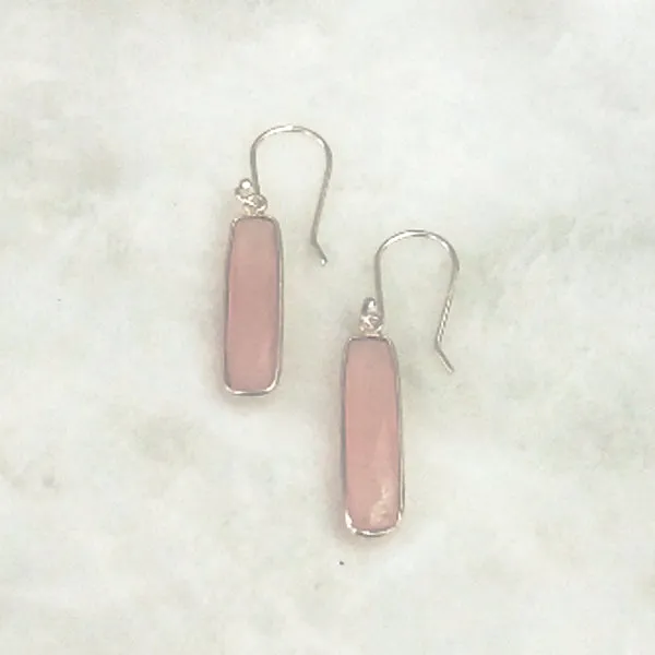 Rose Quartz Single Drop Hook Earrings