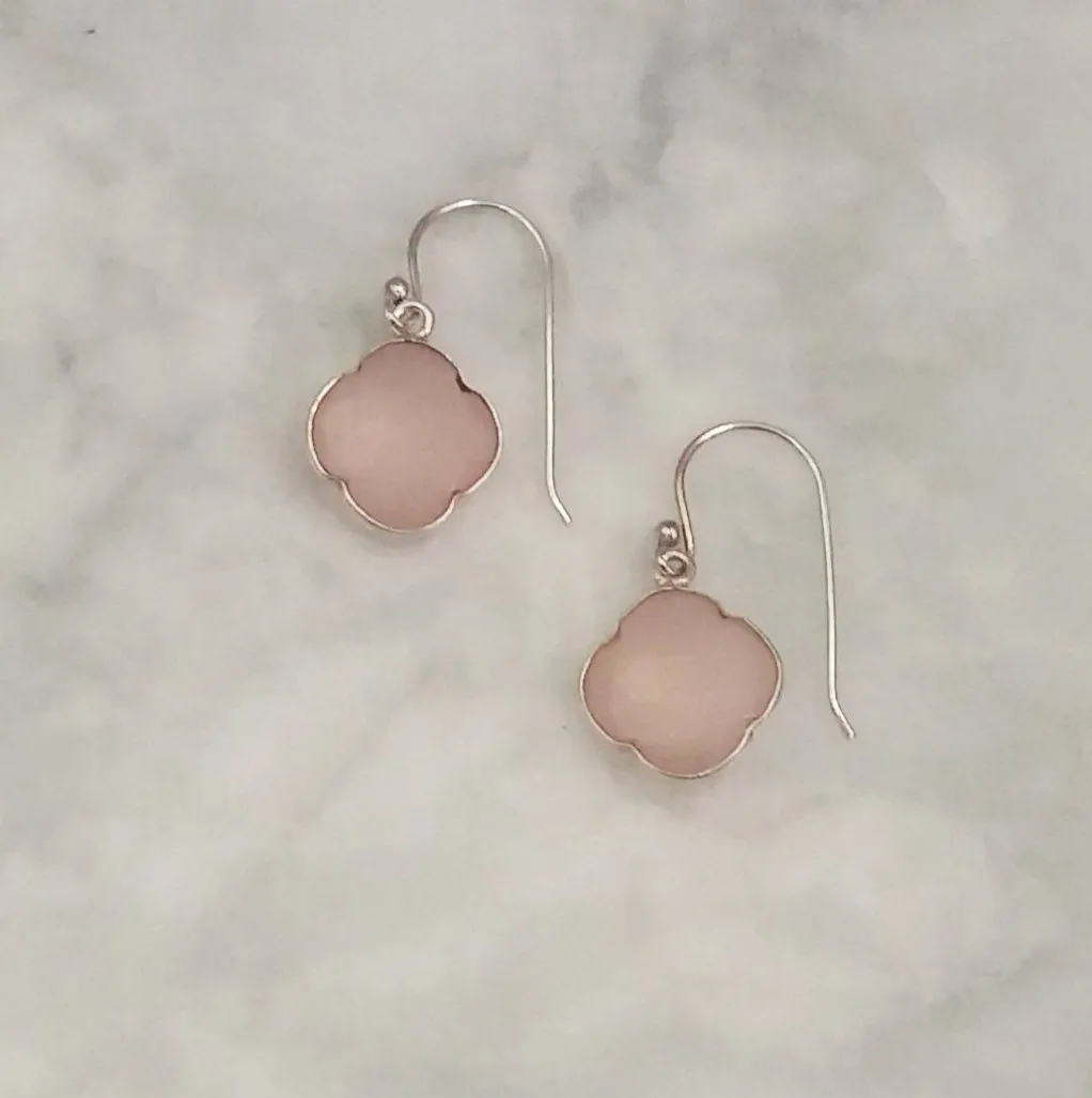 Rose Quartz Single Drop Hook Earrings
