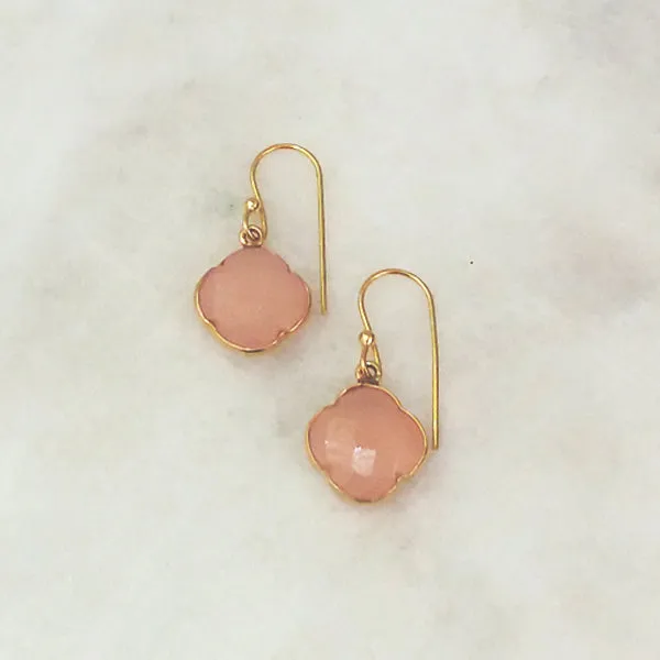 Rose Quartz Single Drop Hook Earrings
