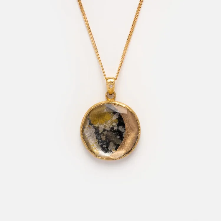 Shadow Hand Painted Moon Pendant