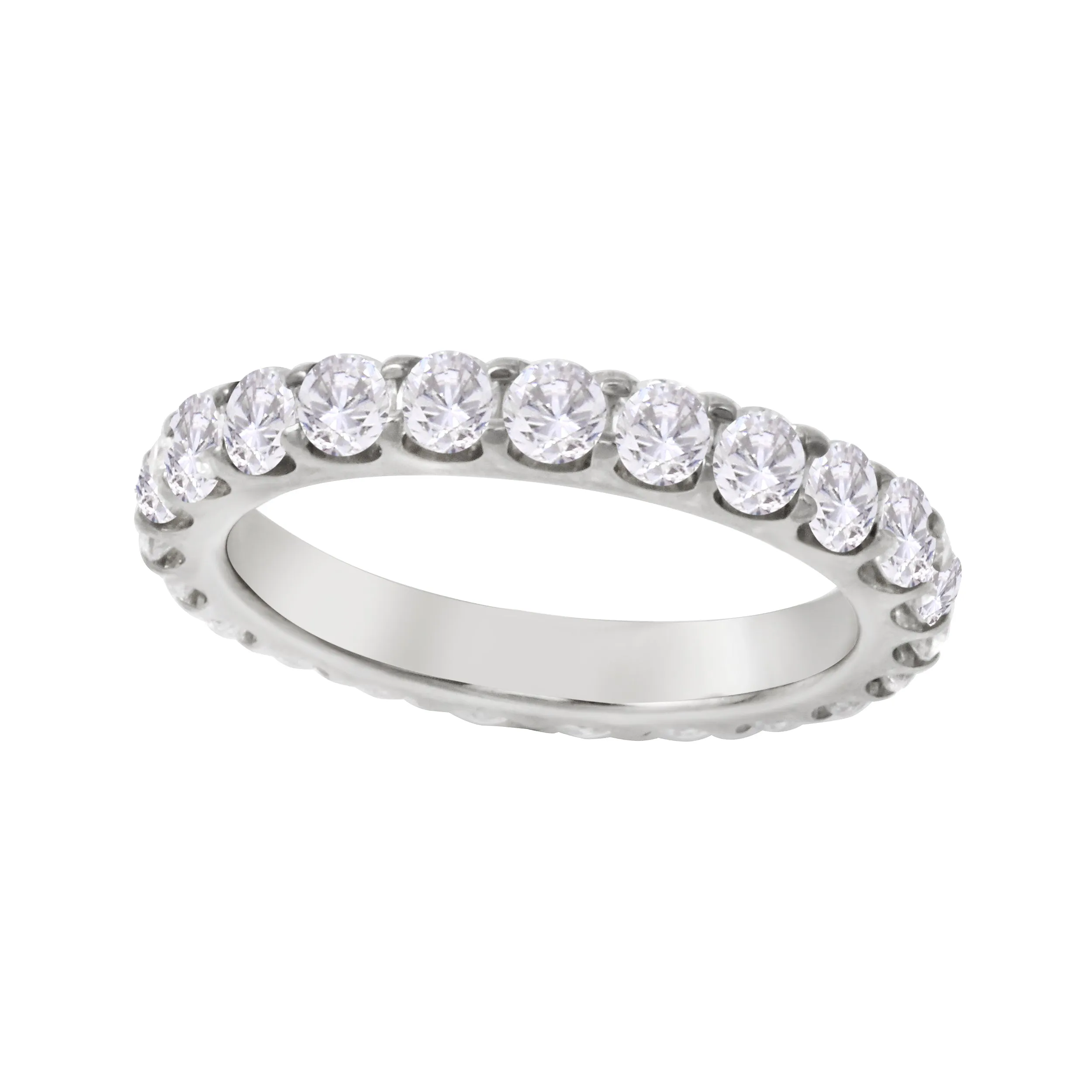 Shared Prong Round Diamond Eternity Wedding Band 2.5