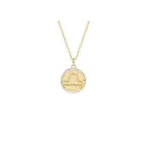 Siciry Zodiac Sign Round Pendant Necklace