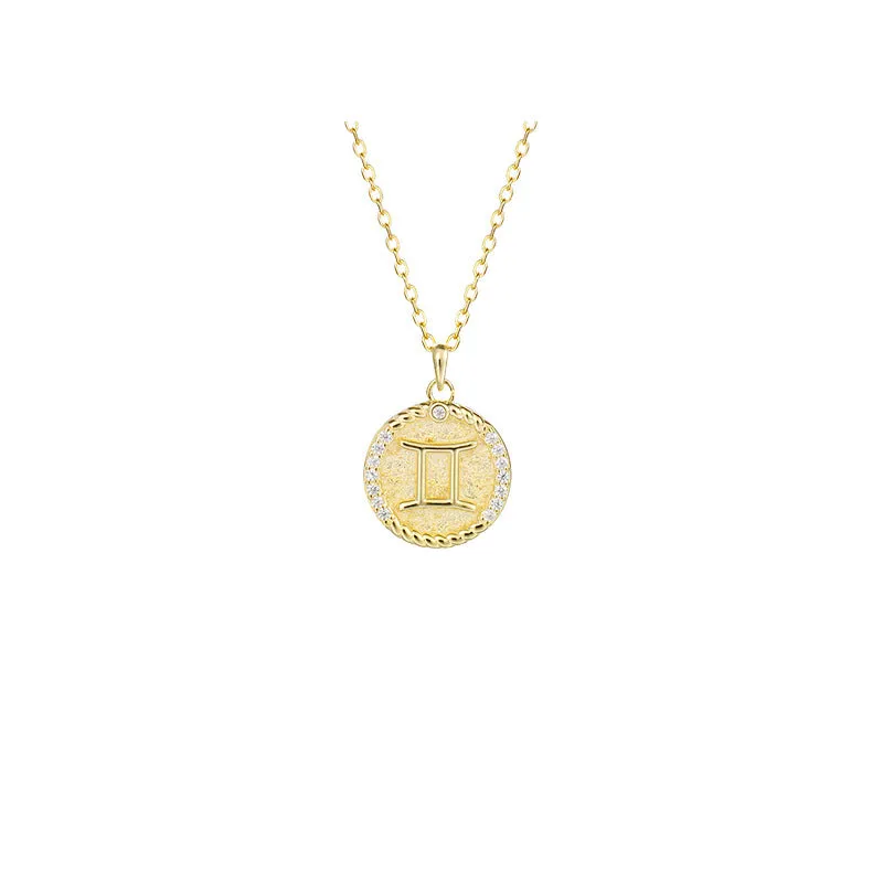 Siciry Zodiac Sign Round Pendant Necklace