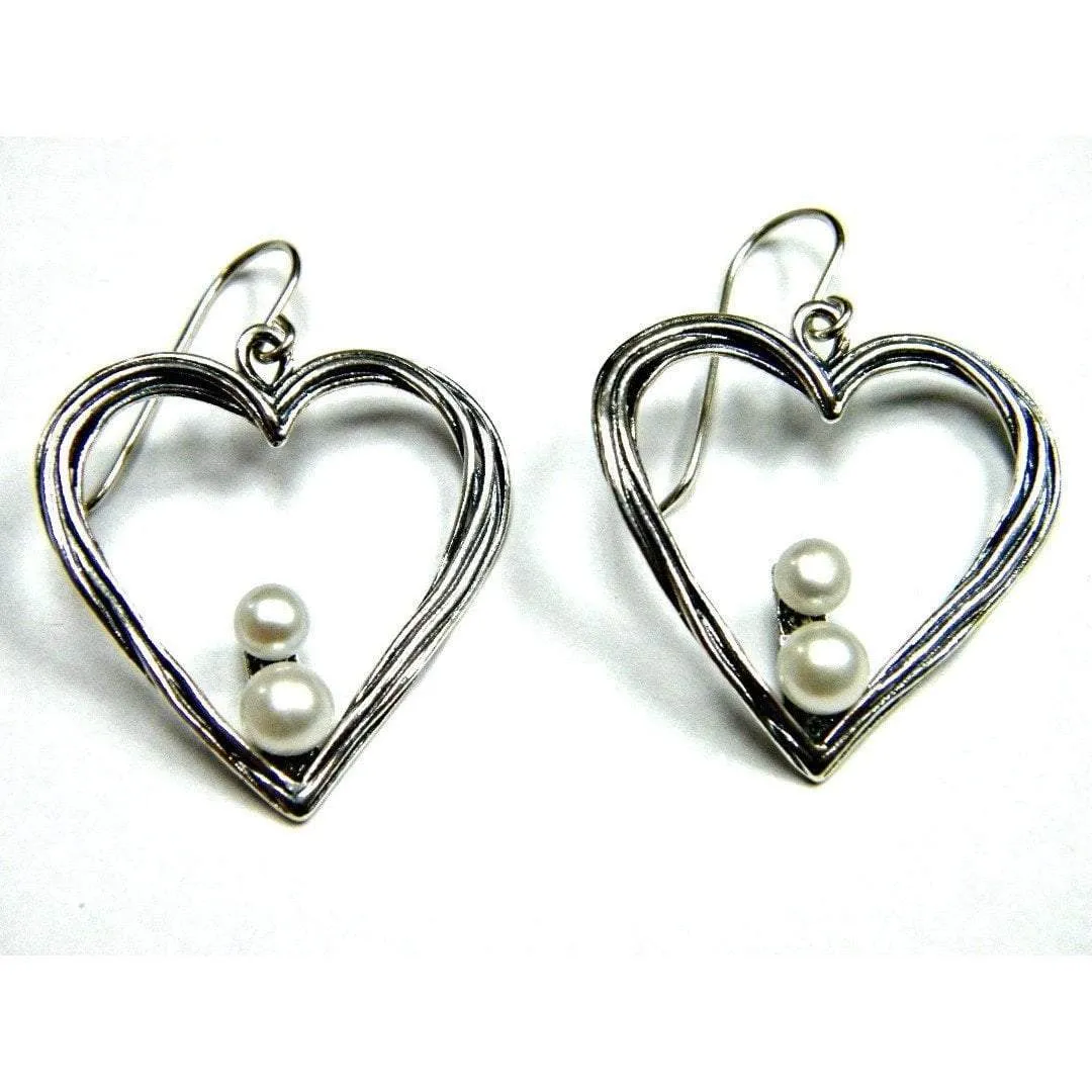 Silver earrings set pearls / earrings for women / dangle earrings