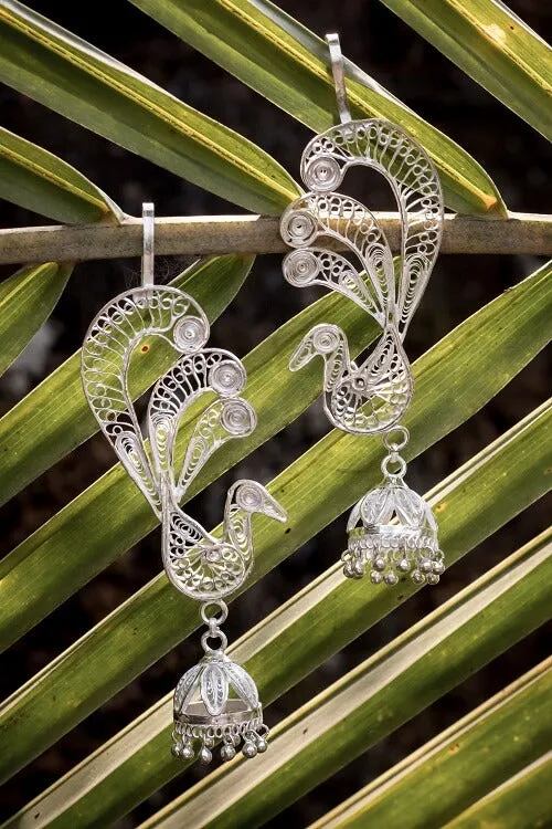 Silver Linings "Morni" Silver Filigree Handmade Cuff Jhumkas